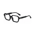Sculpted Square Optical Glasses with Double-Rivet Temple Detail | Bold Everyday Eyewear | FY-99286