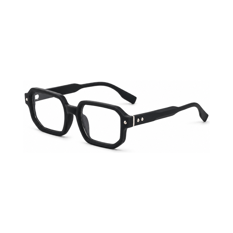 Sculpted Square Optical Glasses with Double-Rivet Temple Detail | Bold Everyday Eyewear | FY-99286