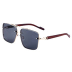 Square Frames, Blue Light Glasses | Double Bridge + Wood-Grain Temple for screen work and daily wear | ZZC-7563