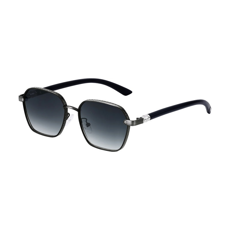 Geometric Frames, Fashion Sunglasses | Wood-Grain Temple for travel and street-style outfits | JD-2A670-2