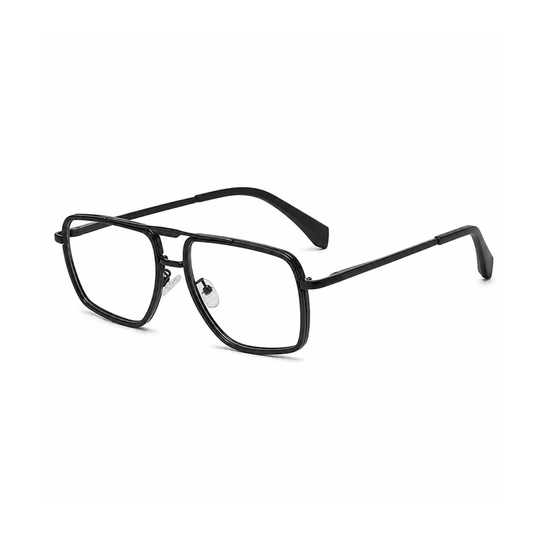 Photochromic Square Double-Bridge Sunglasses | UV400 Everyday Sunwear | HL-82254B