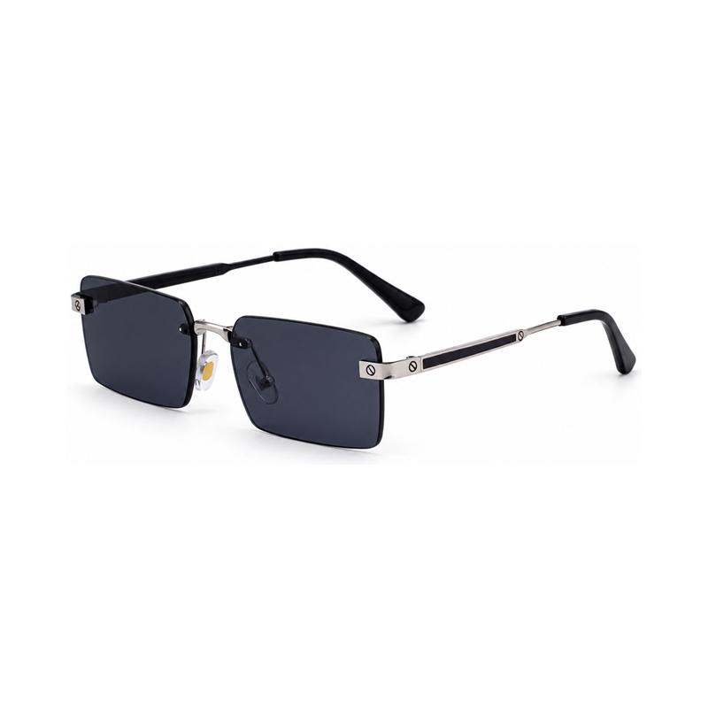 Slim Rimless Rectangle Sunglasses | Minimal Statement Eyewear for Everyday Styling | WF-5G479