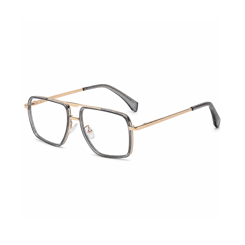 Photochromic Square Double-Bridge Sunglasses | UV400 Everyday Sunwear | HL-82254B