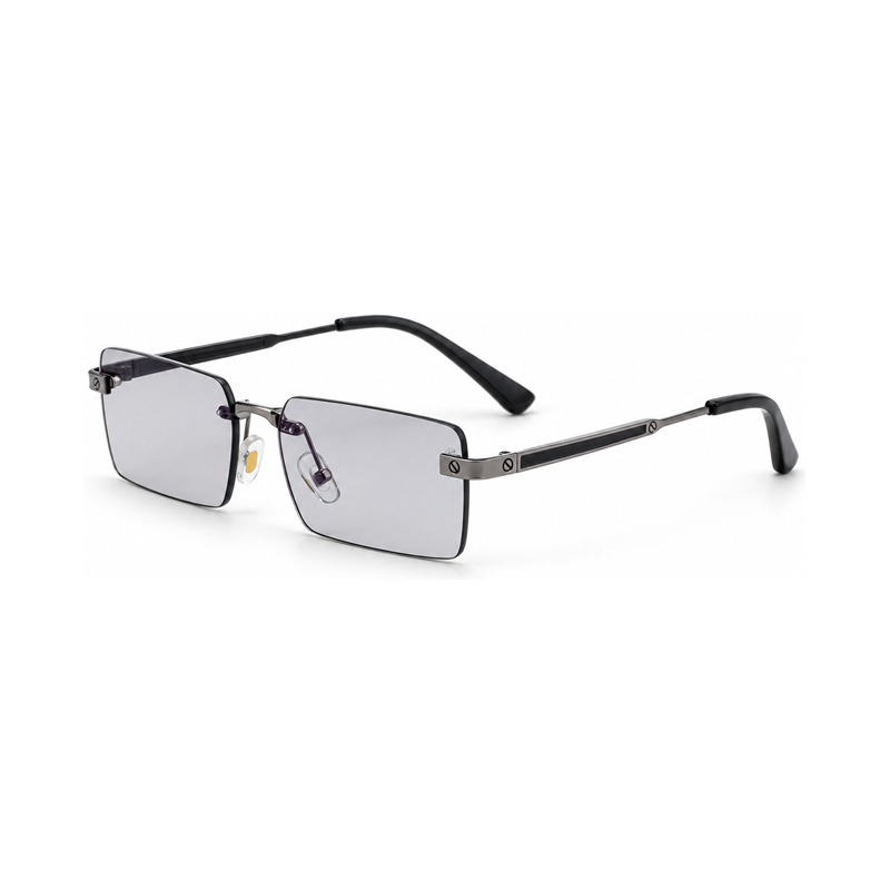 Slim Rimless Rectangle Sunglasses | Minimal Statement Eyewear for Everyday Styling | WF-5G479