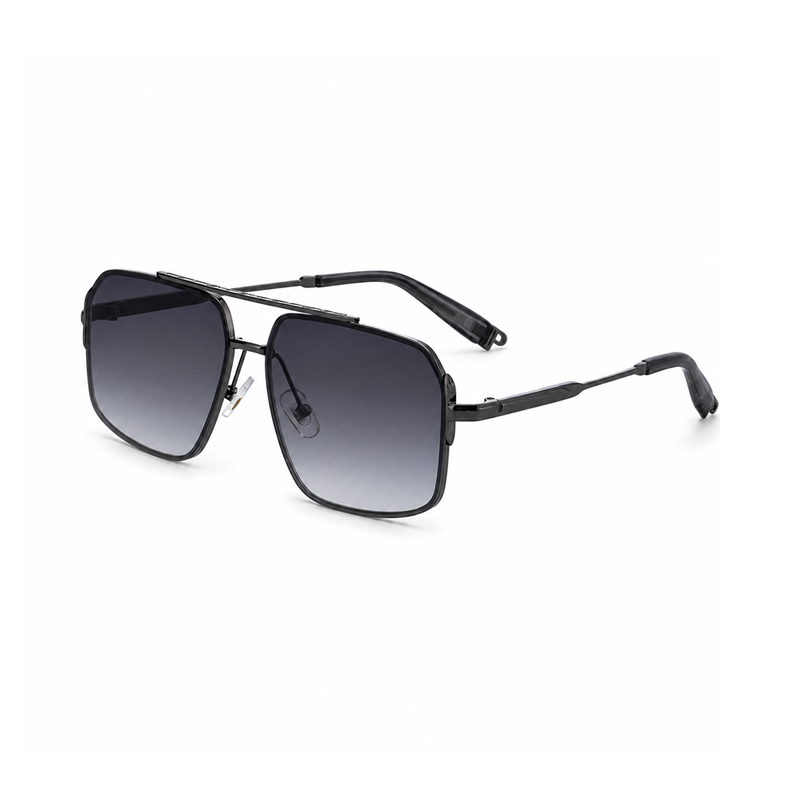 Photochromic Square Double-Bridge Sunglasses | UV400 Everyday Sunwear | WF-5G457