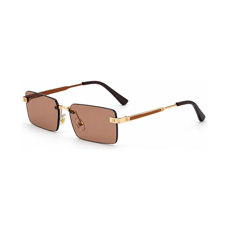 Slim Rimless Rectangle Sunglasses | Minimal Statement Eyewear for Everyday Styling | WF-5G479