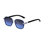 Geometric Frames, Fashion Sunglasses | Wood-Grain Temple for travel and street-style outfits | JD-2A670-2