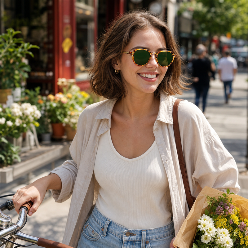 Round Fashion Sunglasses | for Travel, Street Style & Everyday Wear | ML-98174