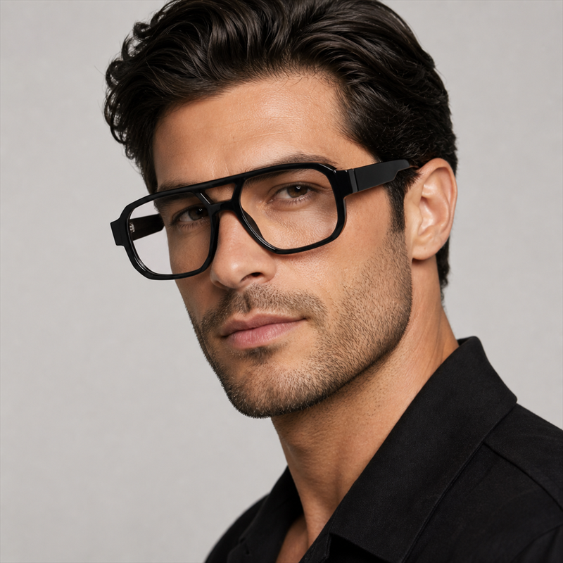 Oversized Square Double-Bridge Sunglasses | Gradient-Lens Statement Eyewear | ZT-99326