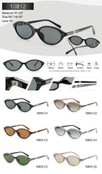 Slim Oval Sunglasses | Minimal Rivet Detail Eyewear | 10812