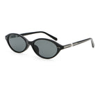 Slim Oval Sunglasses | Minimal Rivet Detail Eyewear | 10812