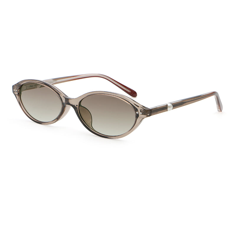 Slim Oval Sunglasses | Minimal Rivet Detail Eyewear | 10812