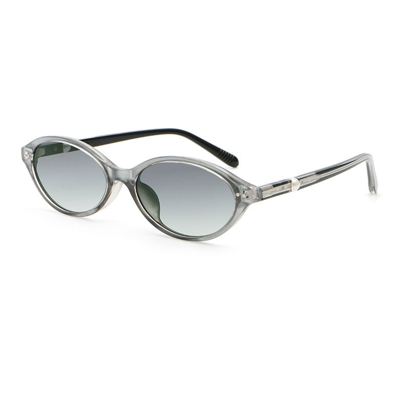 Slim Oval Sunglasses | Minimal Rivet Detail Eyewear | 10812
