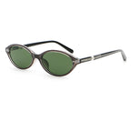 Slim Oval Sunglasses | Minimal Rivet Detail Eyewear | 10812