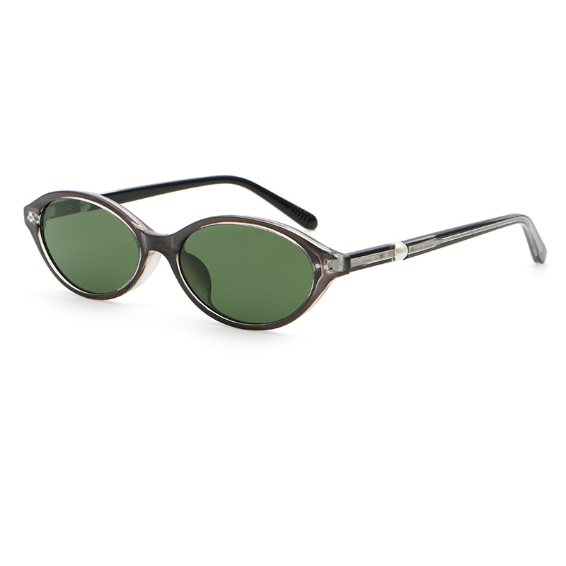 Slim Oval Sunglasses | Minimal Rivet Detail Eyewear | 10812