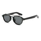 Rounded Geometric Double-Bridge Sunglasses | Metal-Bar Rivet-Detail Eyewear | 10818P
