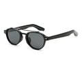 Rounded Geometric Double-Bridge Sunglasses | Metal-Bar Rivet-Detail Eyewear | 10818P