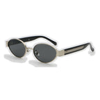 Oval Sunglasses with Sculpted Statement Temples | UV400 Retro Everyday Eyewear | 10841