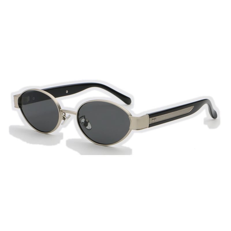 Oval Sunglasses with Sculpted Statement Temples | UV400 Retro Everyday Eyewear | 10841