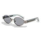 Oval Sunglasses with Sculpted Statement Temples | UV400 Retro Everyday Eyewear | 10841