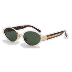 Oval Sunglasses with Sculpted Statement Temples | UV400 Retro Everyday Eyewear | 10841