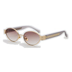 Oval Sunglasses with Sculpted Statement Temples | UV400 Retro Everyday Eyewear | 10841