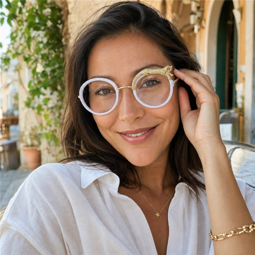 Blue Light Glasses in a statement round profile | Screen-Ready Lens | ZS-88203