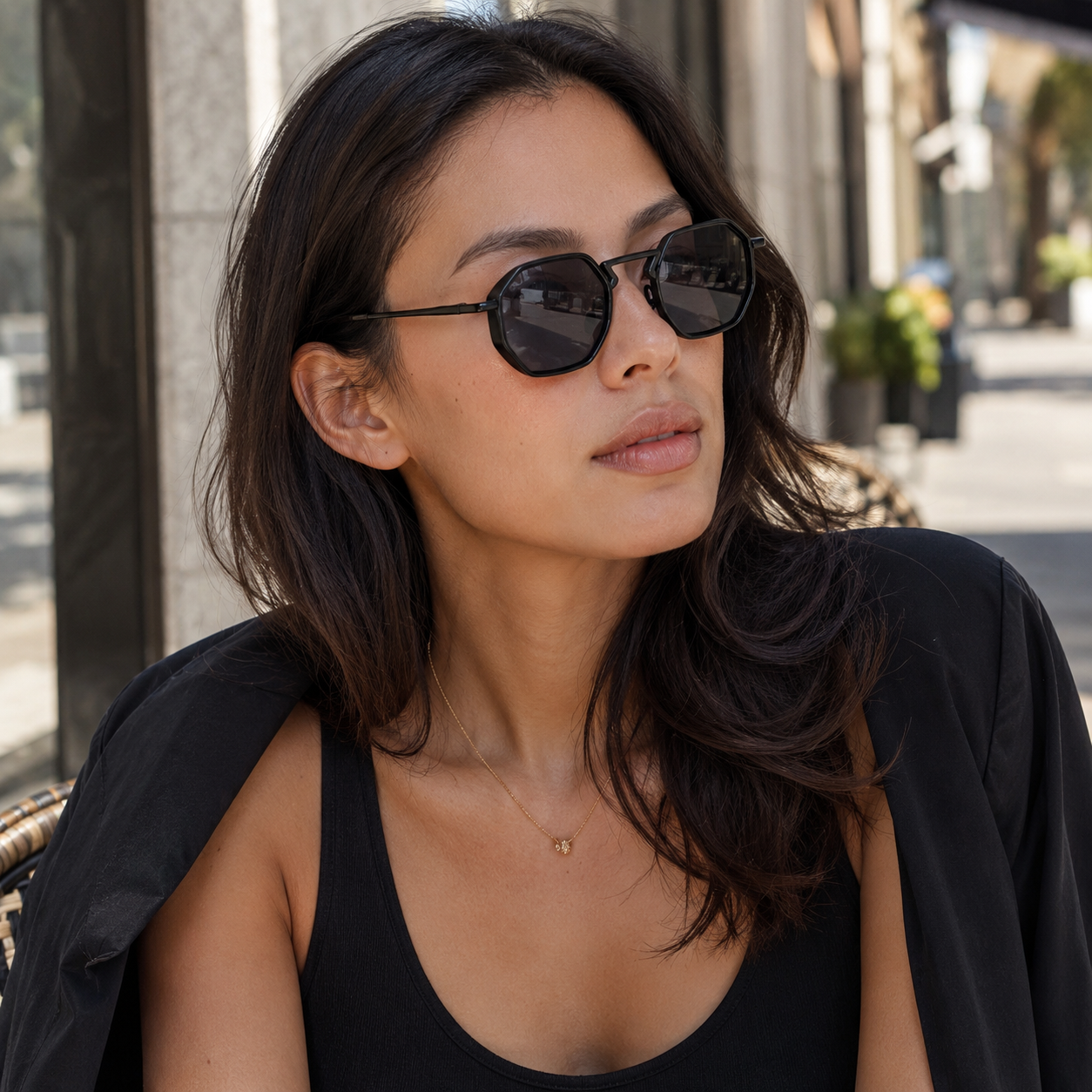 Geometric Frames, Fashion Sunglasses | Spring Hinge for travel and street-style outfits | KSL-98283