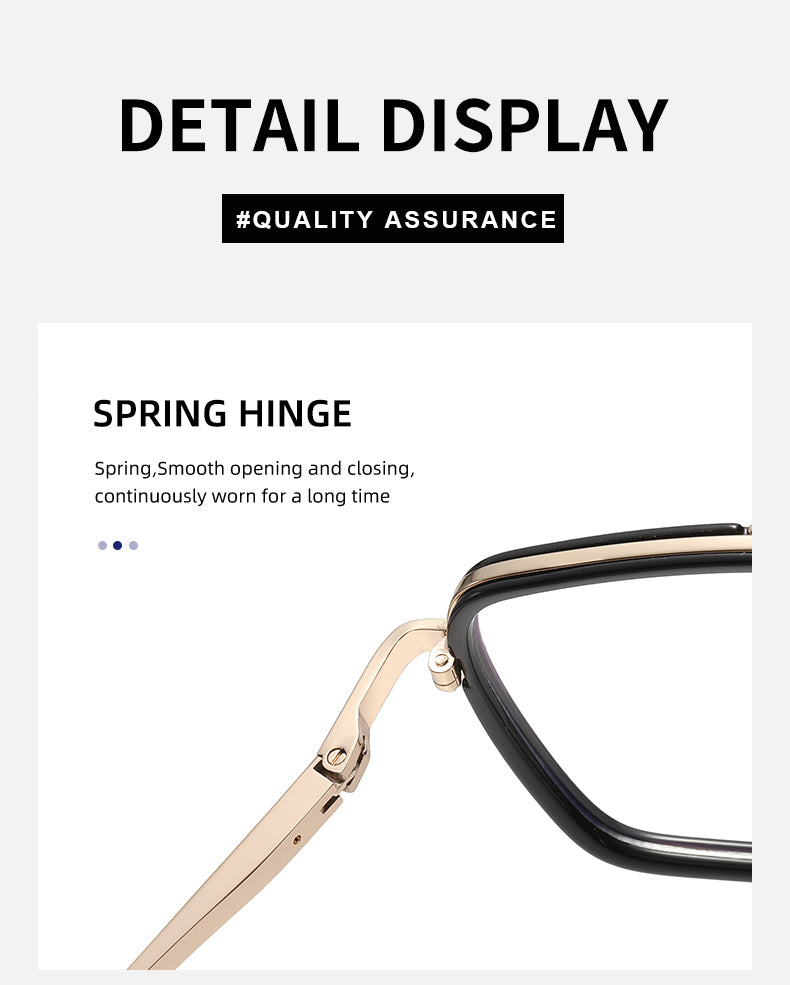 Fashion Square Optical Glasses with Spring Temples | Prescription-Ready Everyday Eyewear | HL-82254