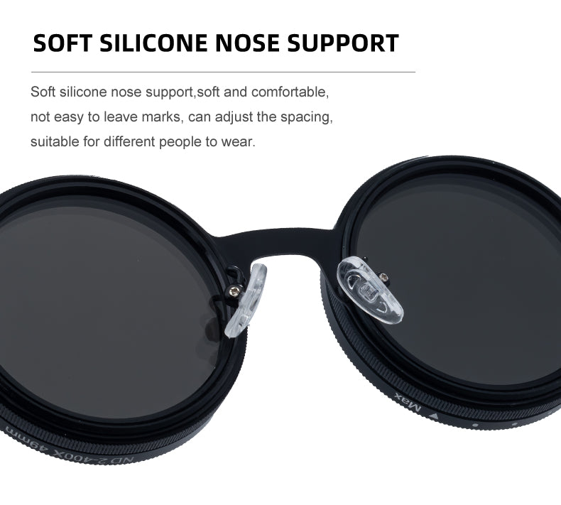 Adjustable ND Sunglasses in a trend-forward round profile | Adjustable Tint Lens | XH-2318