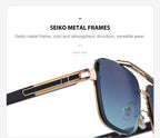 Square Fashion Sunglasses for travel and street-style outfits | Double Bridge + Diamond-Cut Edge | WF-5G77