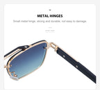 Square Fashion Sunglasses for travel and street-style outfits | Double Bridge + Diamond-Cut Edge | WF-5G77
