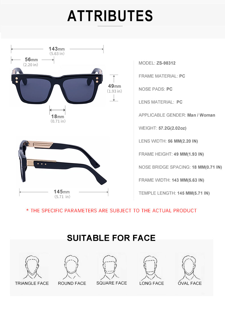 Trend-Forward Cat-Eye Fashion Sunglasses with Stud Detail | ZS-98312