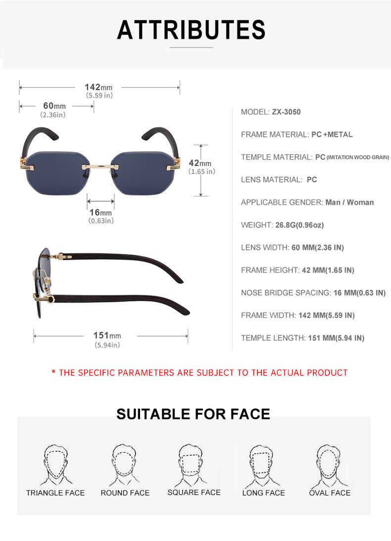 Geometric Fashion Sunglasses | for Travel, Street Style & Everyday Wear | ZX-3050