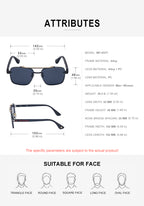 Square Fashion Sunglasses for travel and street-style outfits | Double Bridge + Diamond-Cut Edge | WF-5G77