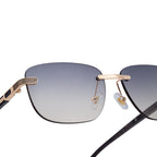 Photochromic Sunglasses in a trend-forward square profile | Small Frame + Wood-Grain Temple | ZX-3193
