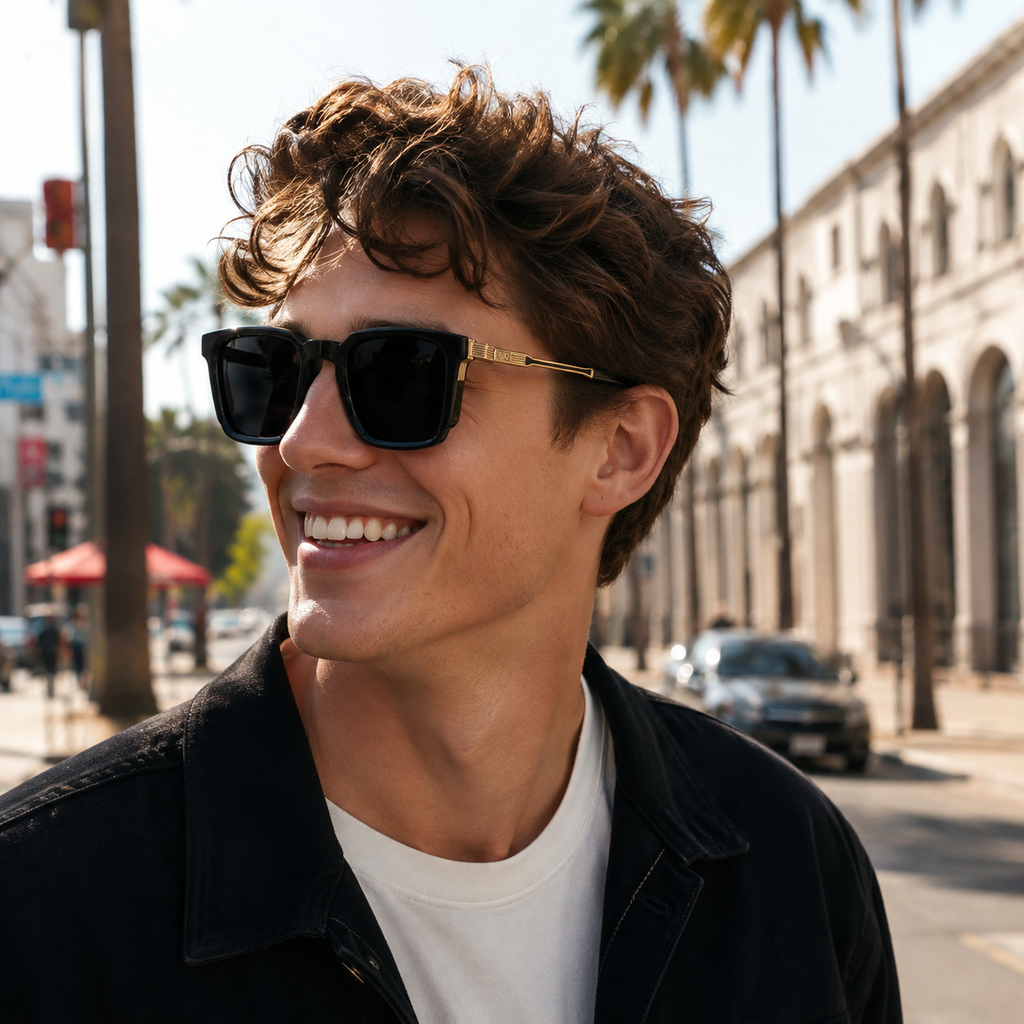 Fashion Sunglasses in a trend-forward square profile | Stud Detail | ML-98371