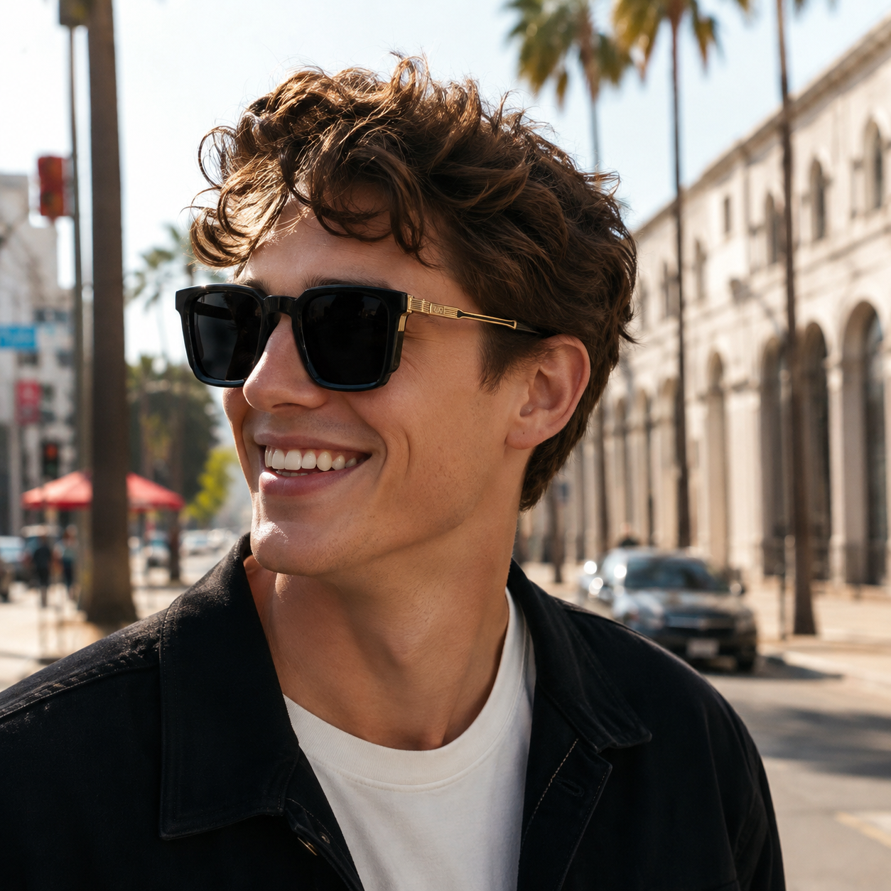 Fashion Sunglasses in a trend-forward square profile | Stud Detail | ML-98371