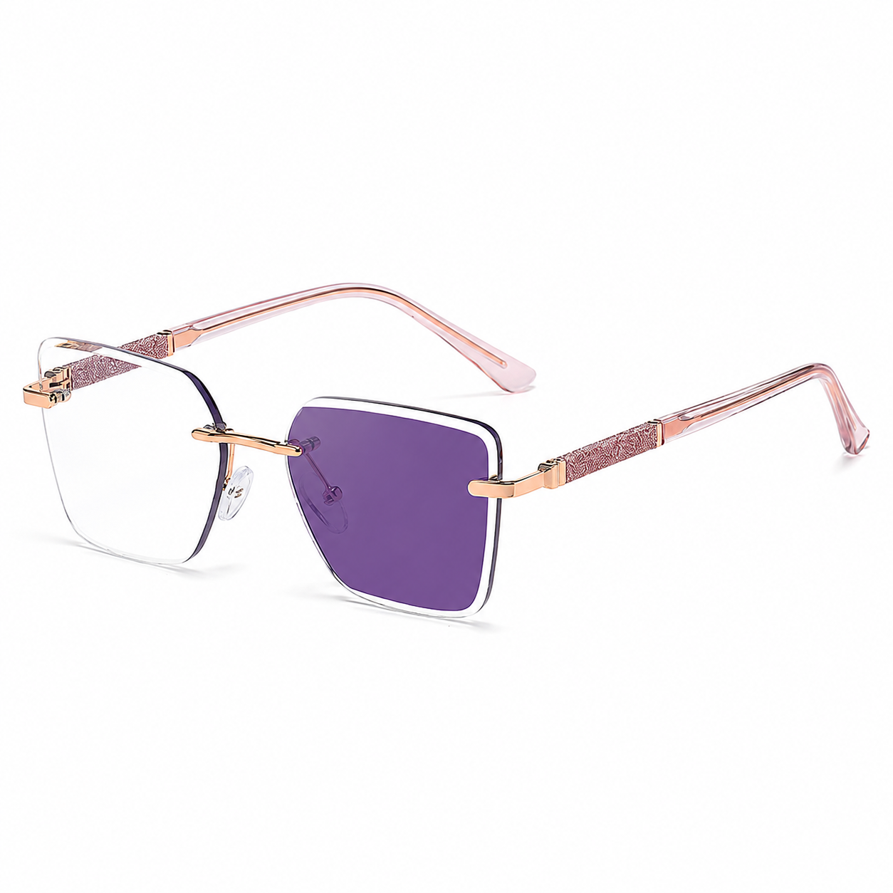 Spring Hinge + Diamond-Cut Edge Geometric Photochromic Sunglasses | Made for commuting and changing light | KJL-95030