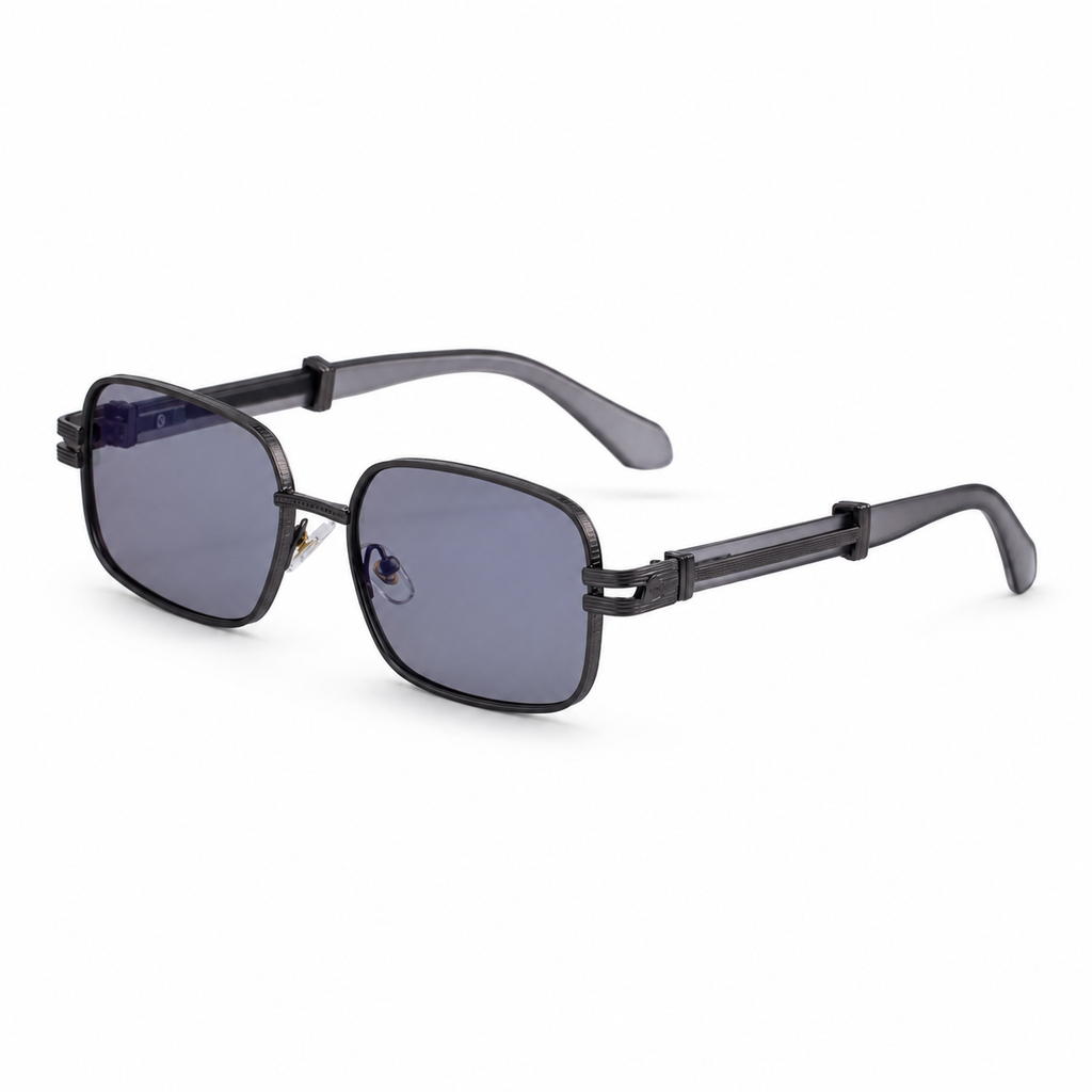 Oversized Square Gradient Sunglasses with Layered Temple Detail | Refined Statement Eyewear | DG-98720
