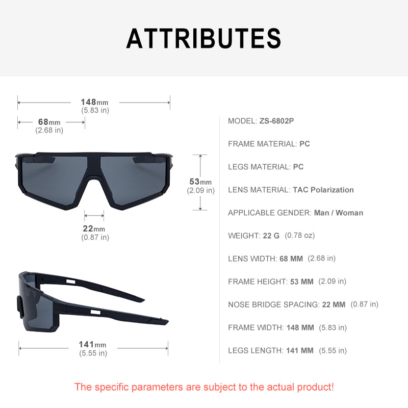 Sport Shield Polarized Sunglasses with Glare-Reducing Lens | ZS-6802P