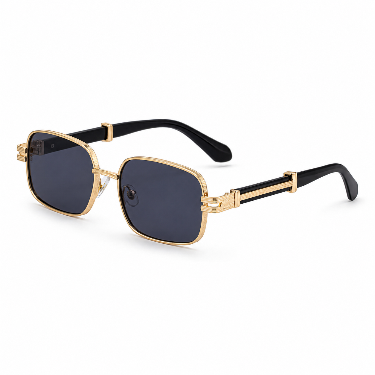 Oversized Square Gradient Sunglasses with Layered Temple Detail | Refined Statement Eyewear | DG-98720