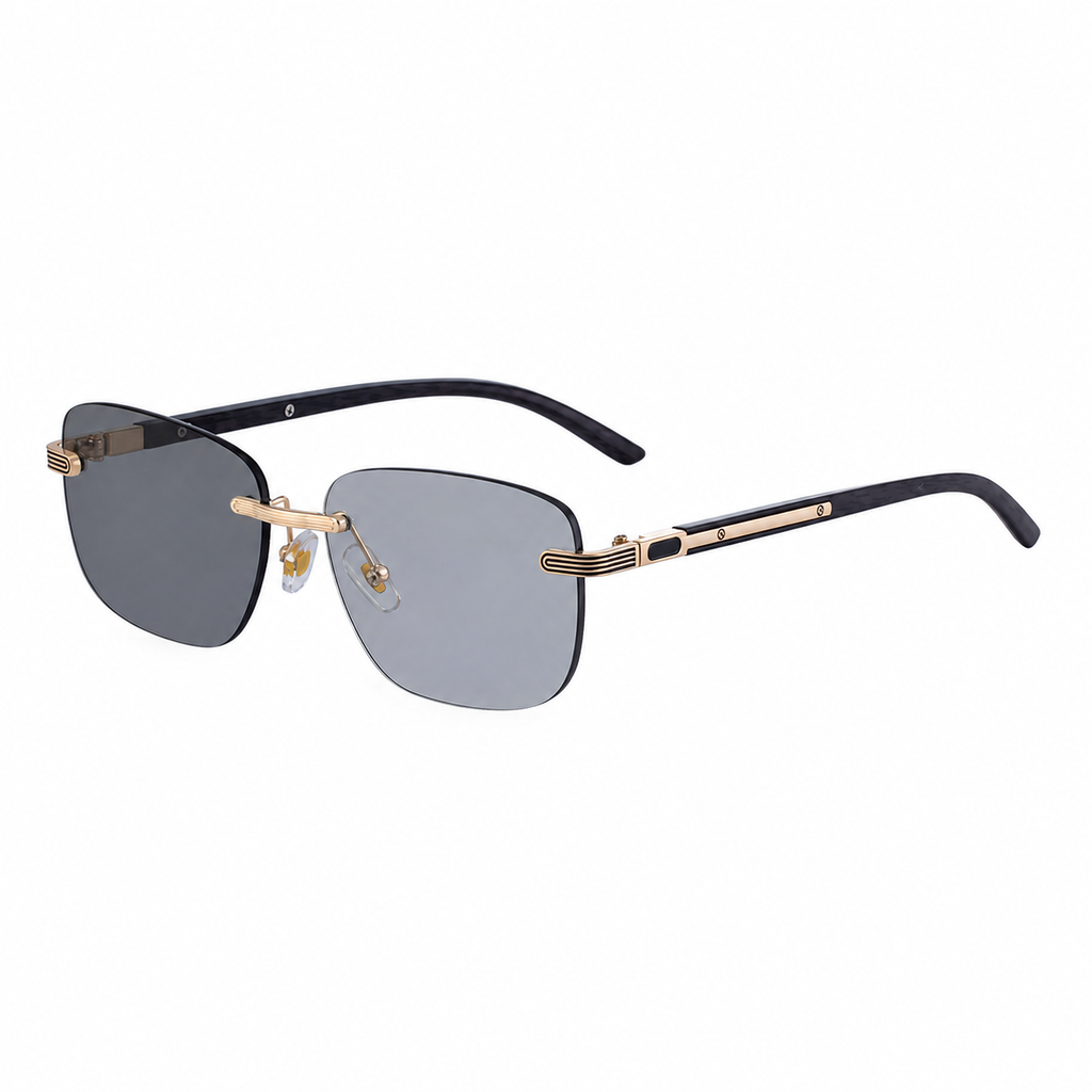 Photochromic Sunglasses in a trend-forward square profile | Small Frame + Wood-Grain Temple | ZX-3193
