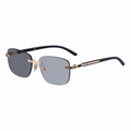 Photochromic Sunglasses in a trend-forward square profile | Small Frame + Wood-Grain Temple | ZX-3193
