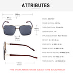 Square Frames, Blue Light Glasses | Double Bridge + Wood-Grain Temple for screen work and daily wear | ZZC-7563