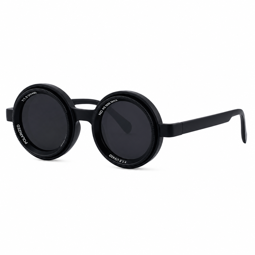 Round Frames, Adjustable ND Sunglasses | Adjustable Tint Lens for driving and variable-light conditions | XH-98357P-2