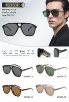 Oversized Square Navigator Sunglasses | Cutout-Bridge Metal-Accent Eyewear | 62133P