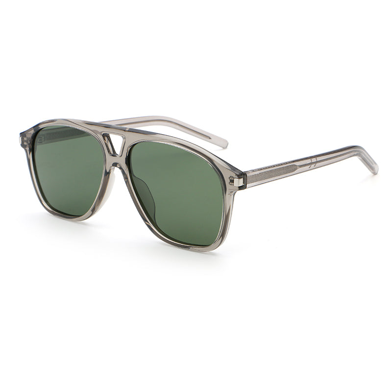 Oversized Square Navigator Sunglasses | Cutout-Bridge Metal-Accent Eyewear | 62133P