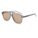 Oversized Square Navigator Sunglasses | Cutout-Bridge Metal-Accent Eyewear | 62133P