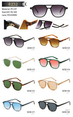 Rounded Square Brow-Bar Sunglasses | Keyhole-Bridge Everyday Eyewear | 6232